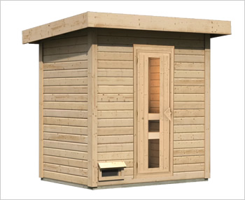 Sauna finlandais extérieur Ketty2 en bois massif 38mm - 196x146x228cm