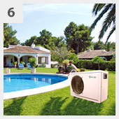 Pompe à chaleur pour chauffage de piscine enterrée 8x4 – h150