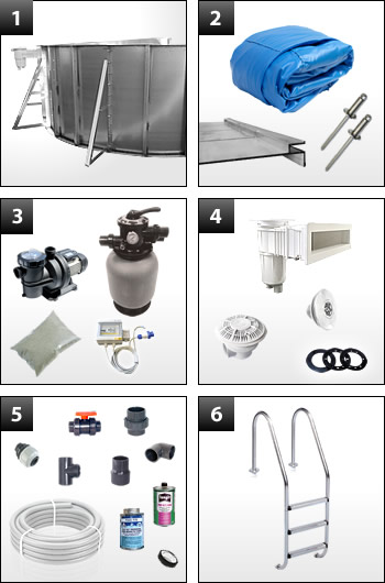 Kit piscine ce qui vous est envoyé structure en acier + escalier