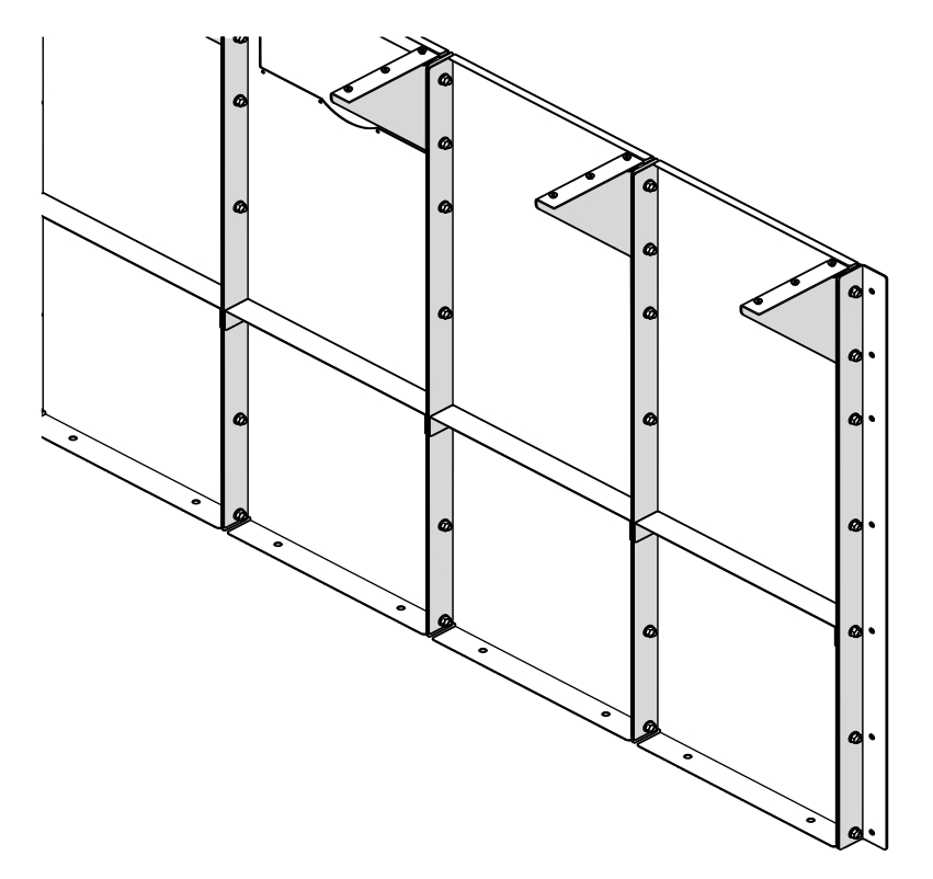 Détail des composants de la structure de la piscine hors sol autoportante en kit panneaux d'acier Futura rectangulaire 5,50x3,05 m - h.135 cm.