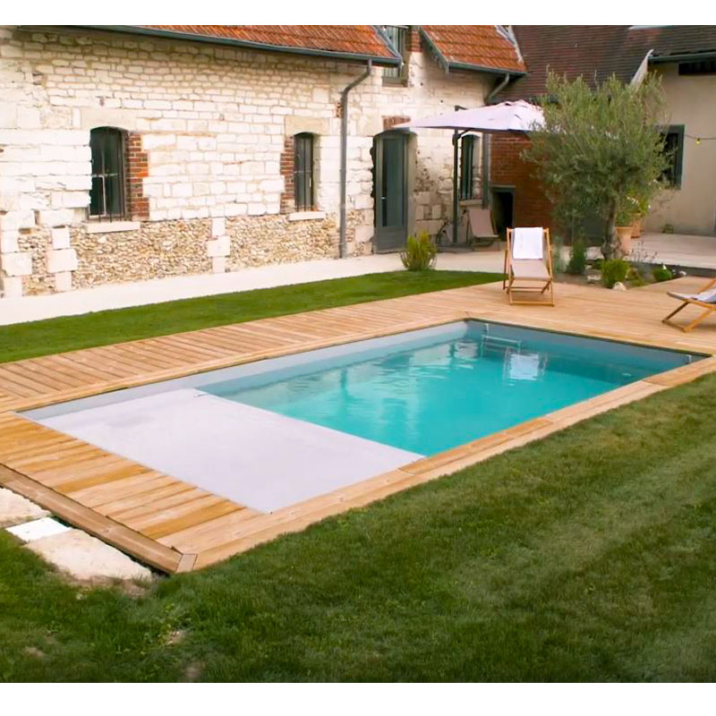 Piscine en bois couverture automatique