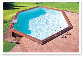 piscine en bois hors sol hexagonale circulaire