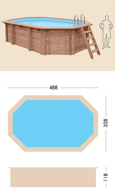 piscine en bois hors sol RIVA specifications technique
