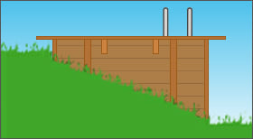 Installation d'une piscine en bois semi-enterrée