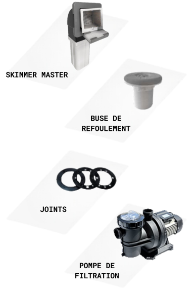 Comment fonctionne la filtration d'une piscine hors sol autoportante en kit panneaux d'acier 5,50x3,05 m - h.135 cm : raccordement d'un filtre à sable et d'une pompe de filtration.