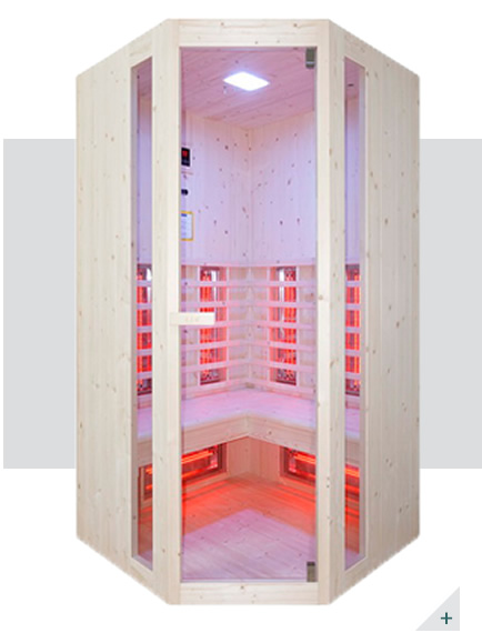 Sauna avec lampes infrarouges - Inclus dans le kit sauna - Cadre en bois