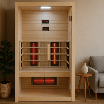 Sauna multifunzione Combi finlandese e infrarossi Bea 180 - Incluso nel kit sauna - Struttura in legno