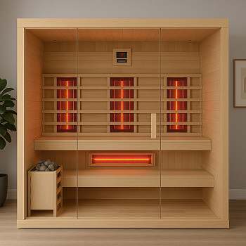 Sauna multifunzione Combi finlandese e infrarossi Bea 180 - Incluso nel kit sauna - Struttura in legno