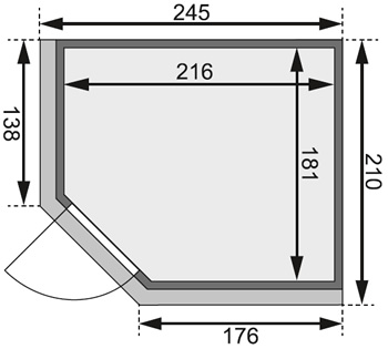 Sauna multifunzione finlandese infrarossi da interno, da casa e da centro benessere Eva - Versione cornice LED: quote