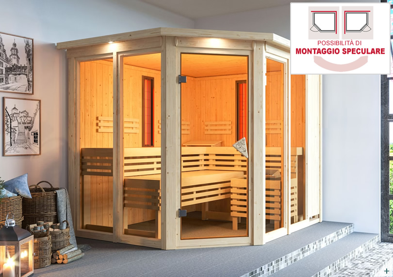 Sauna multifunzione finlandese infrarossi da interno e da casa Eva