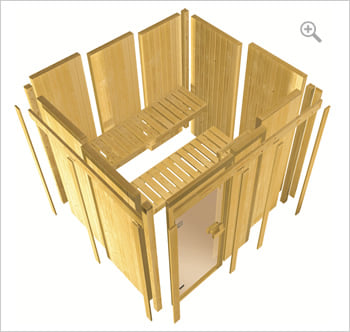 Sauna multifunzione finlandese infrarossi da interno, da casa e da centro benessere Eva: Kit sauna - struttura in legno