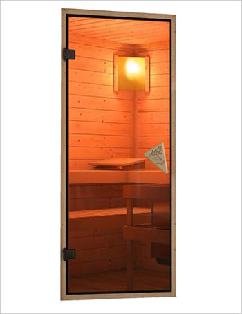 Sauna multifunzione finlandese infrarossi da interno, da casa e da centro benessere Eva: Kit sauna - porta in vetro bronzato Sauna multifunzione finlandese infrarossi da interno, da casa e da centro benessere Eva: Kit sauna - porta in vetro bronzato