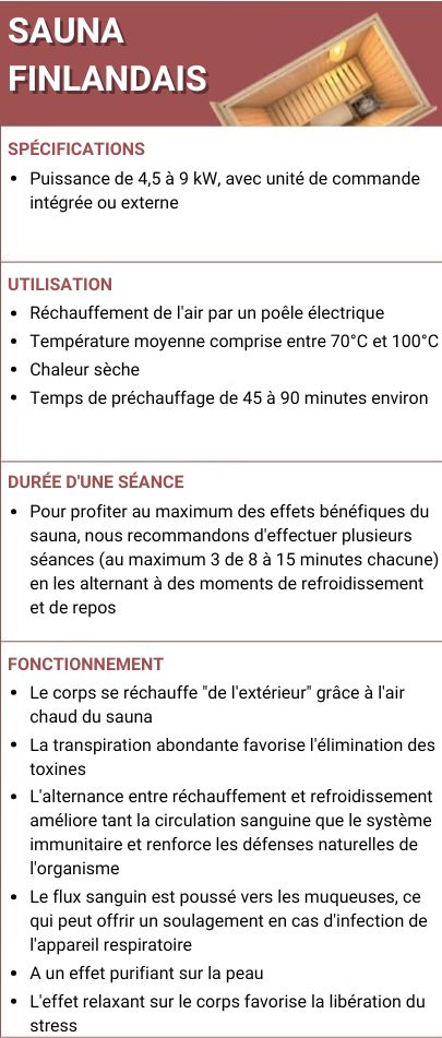 Sauna multifonction finlandais infrarouge Eva pour centre de bien-être