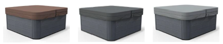 Coperture termiche per vasca idromassaggio SPA LEA disponibili in marrone, antracite e grigio chiaro.