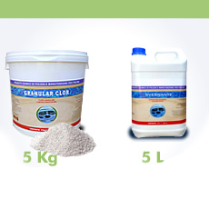 5 Kg Chlore granulé + 5 L produit d'hivernage
