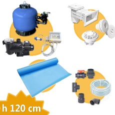 Kit équipement piscine rectangulaire 12X5 h. 120 + Membrane Kit équipement piscine rectangulaire 12X5 h. 120 + Membrane