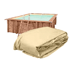 Liner pour piscine en bois JARDIN CARRE 8x5 couleur SABLE