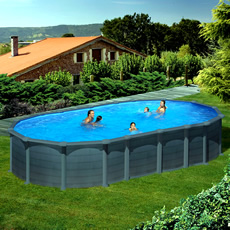 Piscine hors sol GRE en acier ovale 730X375X1,32 CAPRI KITPROV7388GF