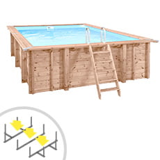 Piscine en bois rectangulaire indépendante RIVA CARRE 6x4 Piscine en bois rectangulaire indépendante RIVA CARRE 6x4