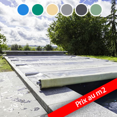 Bâche à barre  4 saisons CLASSIQUE 580 gmq pour piscine rectangulaire sur mesure - Prix au m2