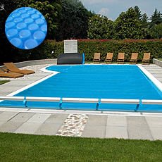 Bâche d'été à bulles SUR MESURE pour PISCINE de FORME LIBRE Bâche d'été à bulles SUR MESURE pour PISCINE de FORME LIBRE