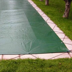 Bâche oeillet-cordon élastique pour piscine rectangulaire - 400g/m2