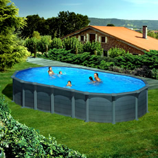 Piscine hors sol GRE en acier ovale 610x375x1,32 CAPRI KITPROV6188GF