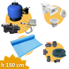 Kit équipement piscine rectangulaire 7X3 h. 150 + Membrane Kit équipement piscine rectangulaire 7X3 h. 150 + Membrane