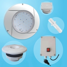 Kit projecteur LED RGB pour piscines en fibre de verre et Skyblue
