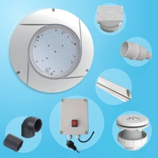 Kit projecteur LED RGB pour piscines en panneaux d'acier