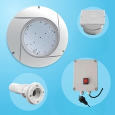 Kit projecteur LED blanc pour piscines en béton