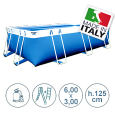Piscine hors sol avec tubulaires BLUE STAR BASIC 680x380 - h.125 cm