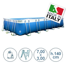 Piscine hors sol avec tubulaires BLUE STAR BASIC 680x380cm - h.140cm