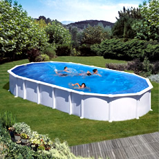 Piscine hors sol en acier GRE Ovale 800x470x1,32 HAITI KITPROV8188