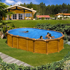 Piscine hors sol en acier GRE Oval 610x375x1,32 AMAZONIA KITPROV6188WO