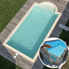 Kit piscine blocs polystyrène rectangulaire+ Escalier 120h