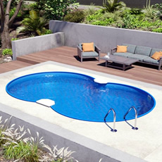 Piscine enterrée en kit forme huit NEWSKYBLUE 625  h120 LUXE