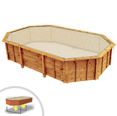 Piscine en bois indépendante octogonale Riva 607 Liner sable