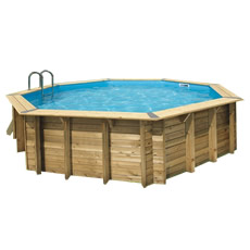 Piscine hors sol en bois OCEAN 580 - liner blue