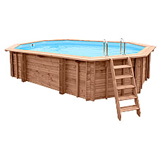 Piscine en bois hors sol JARDIN 607 Liner bleu