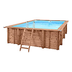 Piscine en bois hors sol rectangulaire JARDIN CARRE 470