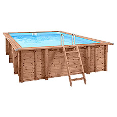 Piscine en bois hors sol rectangulaire JARDIN CARRE 6x4
