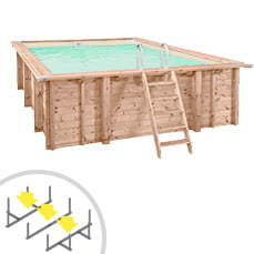 Piscine en bois rectangulaire indépendante RIVA CARRE 6x4 Liner sable