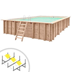 Piscine en bois rectangulaire indépendante RIVA CARRE 8x5 Liner sable