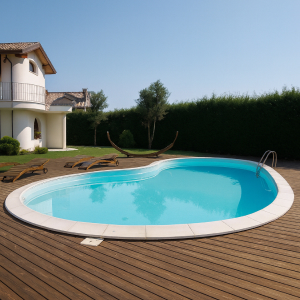 Piscine enterrée panneaux d'acier galvanisé BIJOU 11x5 h150