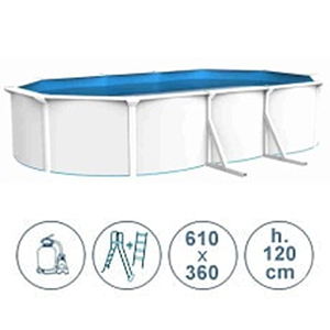 Piscine hors sol ACQUAMARINA acier blanc 610x360x120 cm
