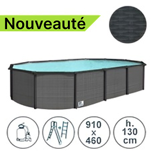 Piscine hors sol en acier GREY POOL 910x460x130 cm Piscine hors sol en acier GREY POOL 910x460x130 cm