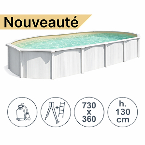 Piscine hors sol en acier WHITE POOL SAND 730x360x130cm