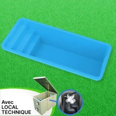 Piscine enterrée GARDENIA fibre de verre + local technique
