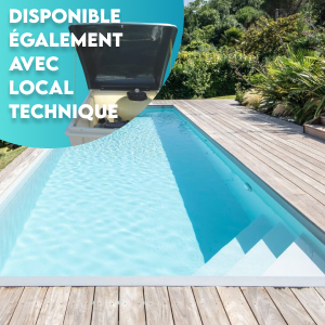 Piscine enterrée rectangulaire+escalier 10x4 h150